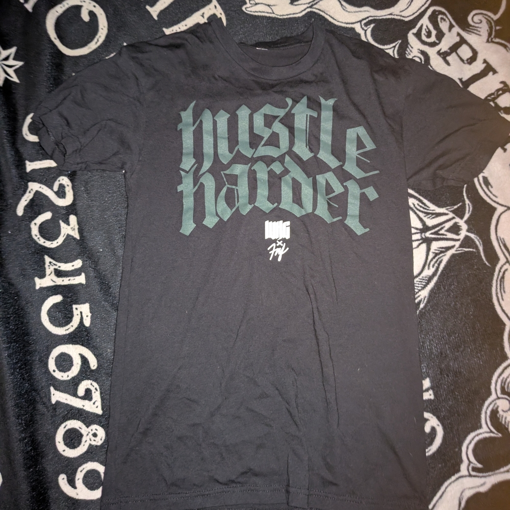 Flag Nor Fail Black and Green Hustle Harder Tee